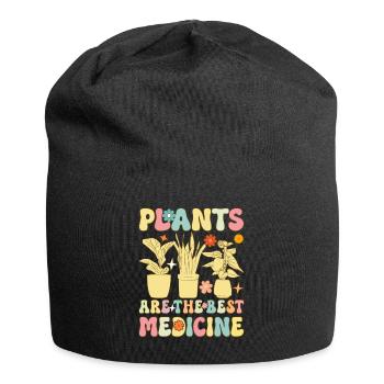 Groovy Régime à base de plantes Véganisme végétalien - Bonnet en jersey - noir - Devant