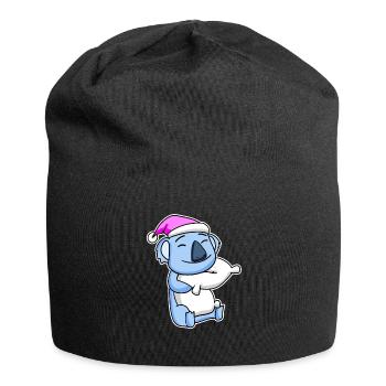 Koala Bear Tired Sleeping Sleeping Girl - Jersey Beanie - black - Front