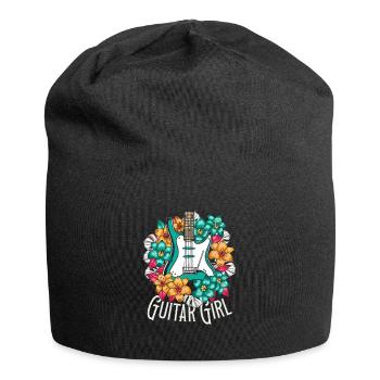 Electric Guitar Electric Guitar Guitar Girl - Jersey Beanie - black - Front