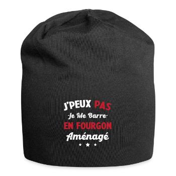 J'peux pas j'me barre en fourgon aménagé - Bonnet en jersey - noir - Devant