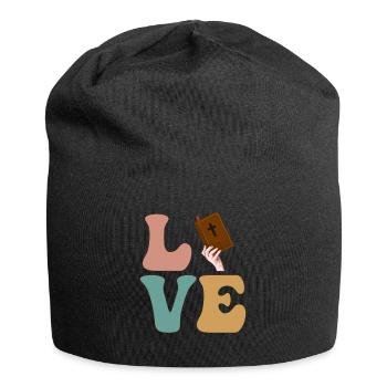 LOVE Bible Pastor Christian Religious - Jersey Beanie - black - Front