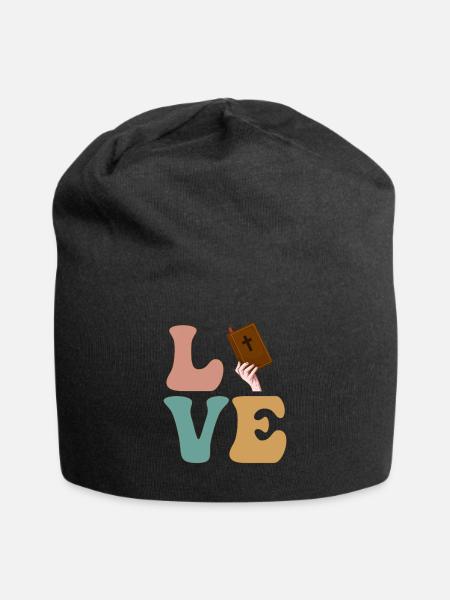 LIEBE Bibel Pastor Christlich Religiös - Jersey-Beanie - Schwarz