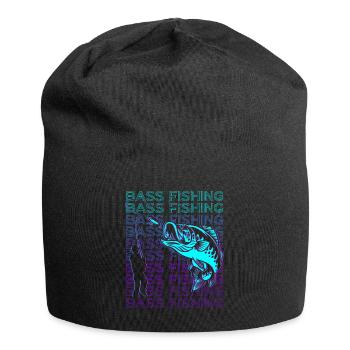 Bass Fishing Bass Fish Fisherman Retro - Jersey Beanie - black - Front