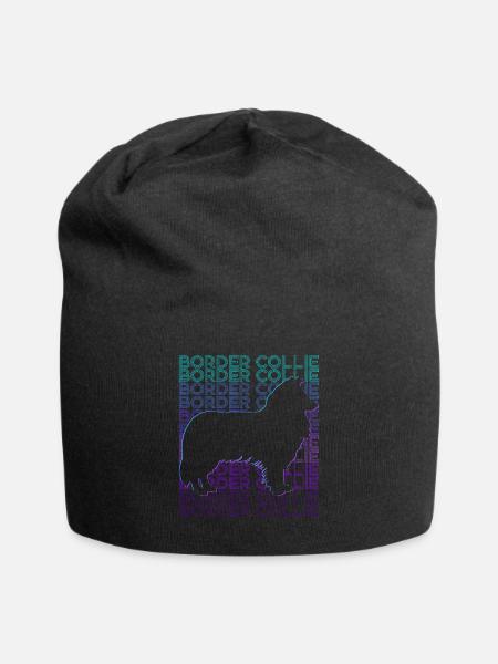Border Collie Hund Retro - Jersey-Beanie - Schwarz