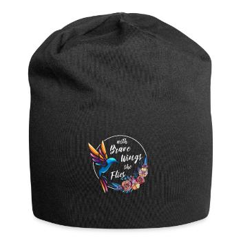 Colibri, Courageux, Motivant - Bonnet en jersey - noir - Devant