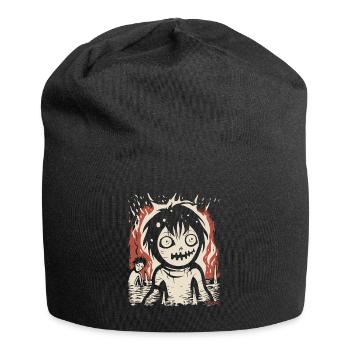 Willkommen im Horror Platz, demotivierend positiv - Jersey-Beanie - Schwarz - Vorne
