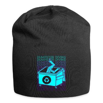 Dumpster Diving Garbage Diver Trash Picker Retro - Jersey Beanie - black - Front