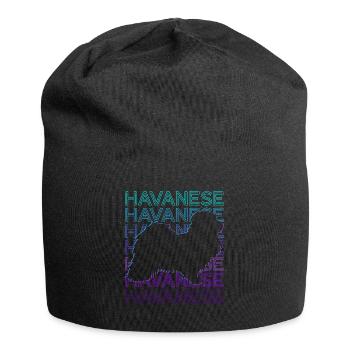 Chien bichon havanais rétro - Bonnet en jersey - noir - Devant