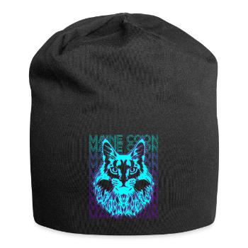Maine Coon Chat Rétro - Bonnet en jersey - noir - Devant