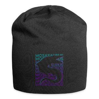 Mosasaurus Dinosaurier Retro - Jersey-Beanie - Schwarz - Vorne