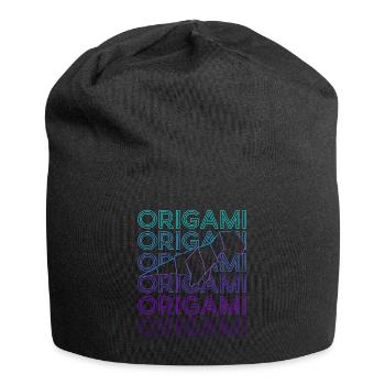 Grue en papier origami Culture japonaise rétro - Bonnet en jersey - noir - Devant