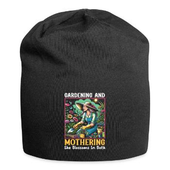 Muttertag, Pflanzenliebhaberin, Mama, Mutterschaft - Jersey-Beanie - Schwarz - Vorne