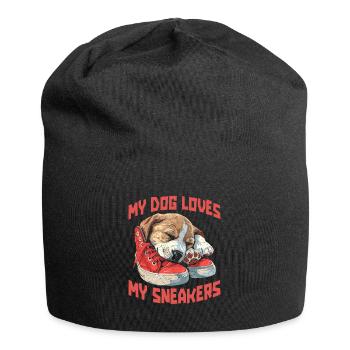 Sneakers Turnschuhe Für Hunde - Jersey-Beanie - Schwarz - Vorne