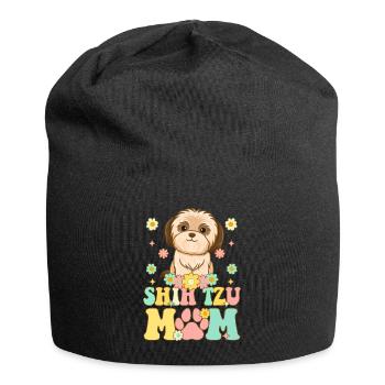 Shih Tzu Mom Dog Lover Dog Mom - Jersey Beanie - black - Front