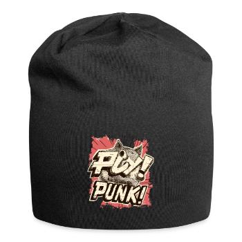 Cartoon Punk Schwein - Jersey-Beanie - Schwarz - Vorne