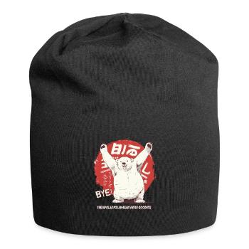 Der bipolare Polarbär Eisbär winkt zum Abschied - Jersey-Beanie - Schwarz - Vorne