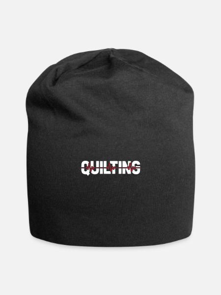 Quilting Ekg Heartbeat - Jersey-Beanie - Schwarz