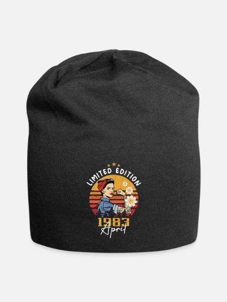 April 1983 Geburtstagsgeschenk April 1983 Vintage - Jersey-Beanie - Schwarz