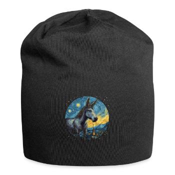 Starry Sky Donkey - Jersey Beanie - black - Front