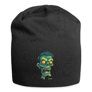 Dessin animé d’un zombie vert, zombie horrible - Bonnet en jersey - noir - Devant