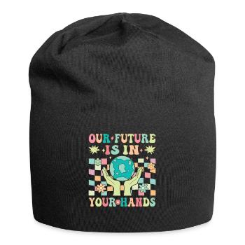 Umweltschützer Klimawandel Unsere Zukunft liegt in - Jersey-Beanie - Schwarz - Vorne