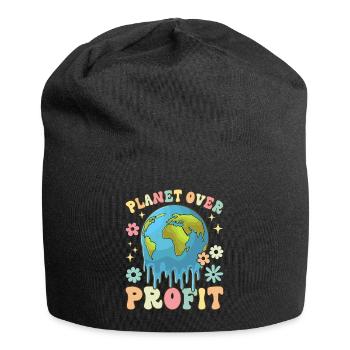 La planète avant le profit Changement climatique Jour de la Terre - Bonnet en jersey - noir - Devant