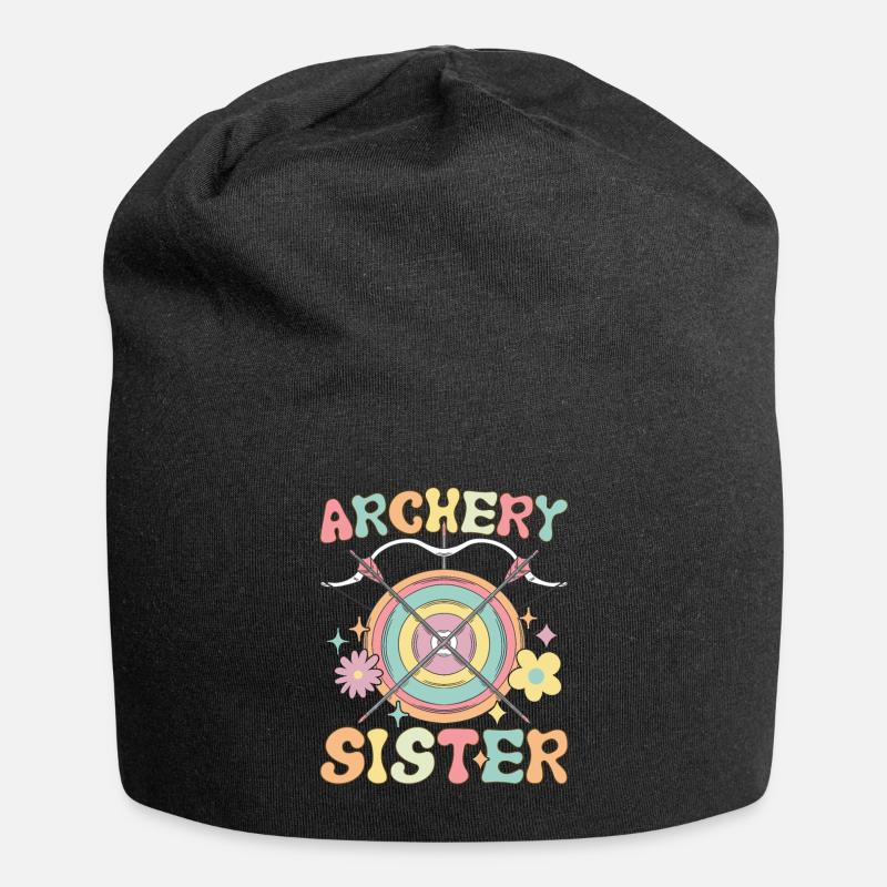 Bogenschießen Schwester Groovy Bogenschießen Mädch - Jersey-Beanie - Schwarz