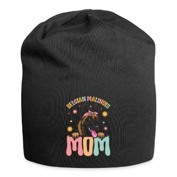 Belgischer Malinois Mama Groovy Dog Mom - Jersey-Beanie - Schwarz - Vorne