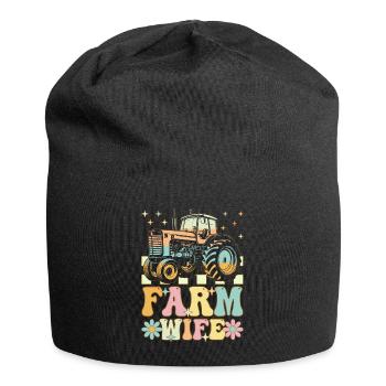 Farmer's Wife Groovy Farmer Farmer Rancher - Jersey Beanie - black - Front