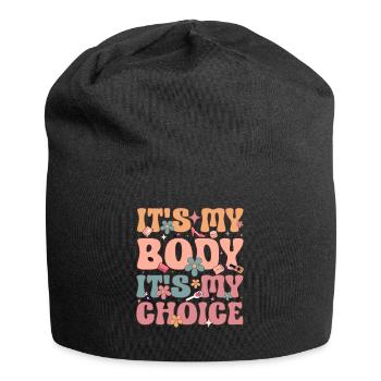 Groovy Féministe Féminisme Féminin C’est mon corps I - Bonnet en jersey - noir - Devant