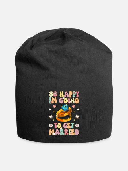Im Going To Get Married Groovy Bridal Party Braut - Jersey-Beanie - Schwarz