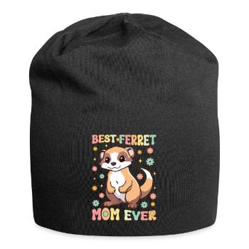 Beste Frettchen-Mutter aller Zeiten Groovy Ferret - Jersey-Beanie - Schwarz - Vorne