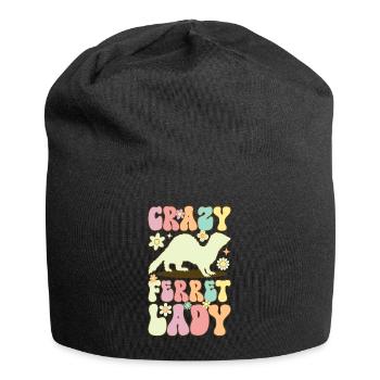 Crazy Ferret Lady Groovy Ferret Mom - Jersey Beanie - black - Front