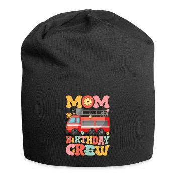 Mom Birthday Crew Firefighter Fire Fighting - Jersey Beanie - black - Front