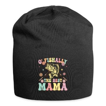 O Fishally Die beste Mama Groovy Angeln Mädchen Fi - Jersey-Beanie - Schwarz - Vorne