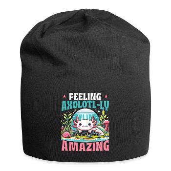 Kawaii Axolotl Walking Fish Mexican - Jersey Beanie - black - Front