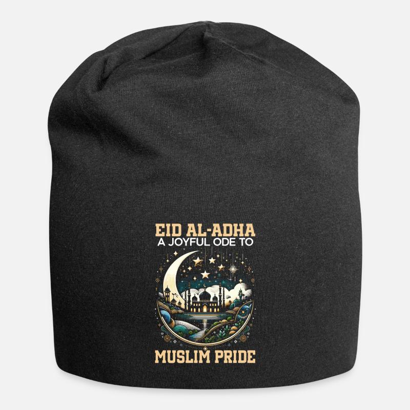 Frohes Eid Al Adha, Islamischer Feiertag, Islam - Jersey-Beanie - Schwarz
