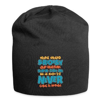 Schwarzer Humor - Jersey-Beanie - Schwarz - Vorne