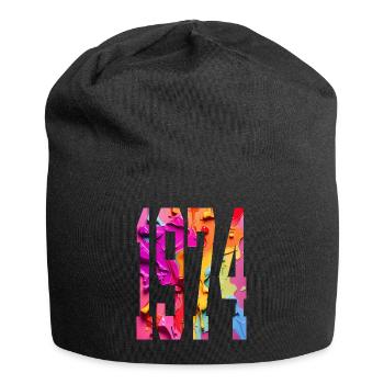 BUNT 52. GEBURTSTAG 1974 - Jersey-Beanie - Schwarz - Vorne