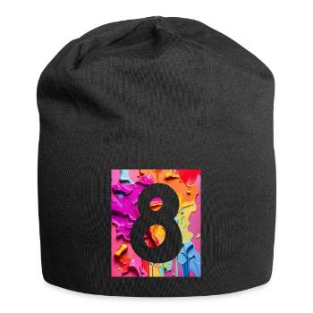 NO. 8 NUMBER 8 COLORFUL 8TH BIRTHDAY - Jersey Beanie - black - Front