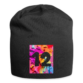 NON. 12 NUMÉRO 12 COLORÉ 12E ANNIVERSAIRE - Bonnet en jersey - noir - Devant