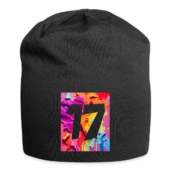 NO. 17 NUMBER 17 COLORFUL 17TH BIRTHDAY - Jersey Beanie - black - Front