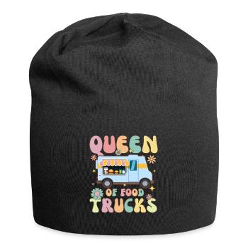 Queen of Food Trucks Groovy Foodie - Jersey Beanie - black - Front