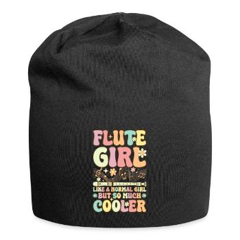 Flute Girl Like A Normal Girl Groovy Flute - Jersey Beanie - black - Front
