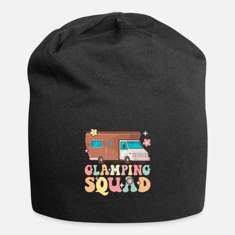 Glamping Kader Elegant Frech Groovy Rv Glamping Gl - Jersey-Beanie - Schwarz