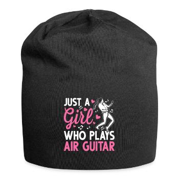 Juste une fille qui joue de l’air guitar Luftgitarren-Spie - Bonnet en jersey - noir - Devant