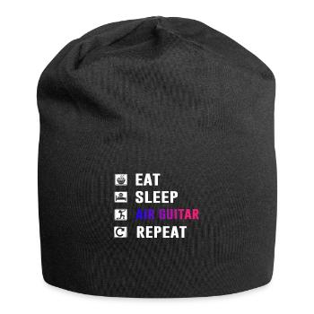 Eat Sleep Air Guitar Repeat Funny Air Guitarist - Jersey Beanie - black - Front