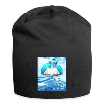 Frutiger Aero Aesthetic Tech Book Butterfly - Jersey-Beanie - Schwarz - Vorne