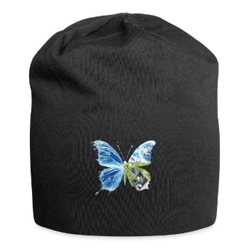 Frutiger Aero Aesthetic Butterfly Computer Fishes - Jersey-Beanie - Schwarz - Vorne