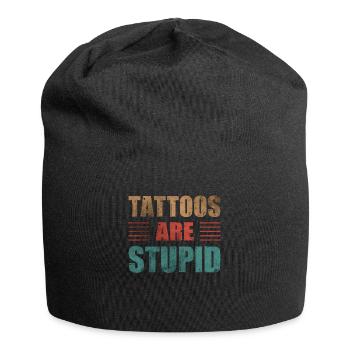 Tattoos Are Stupid Vintage Funny Anti Tattoo - Jersey Beanie - black - Front